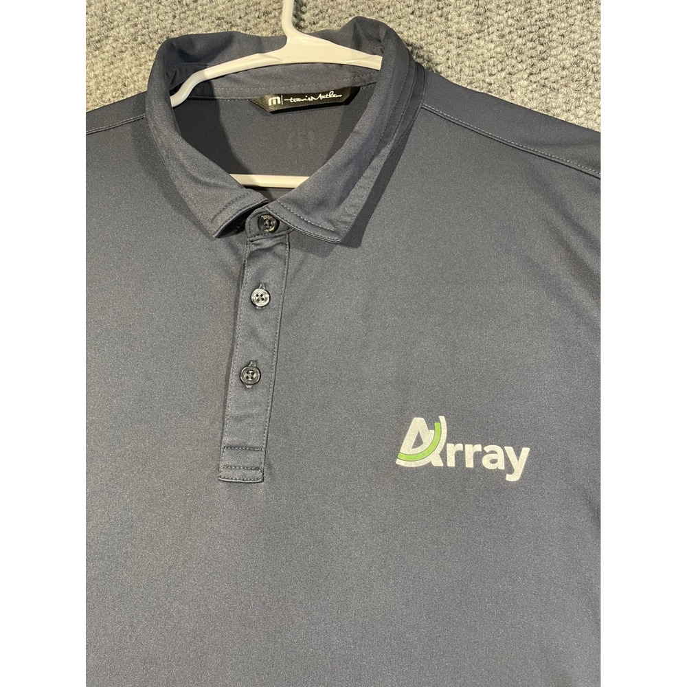 TravisMathew Mens XL Dark Grey Performance Golf‎ Polo Shirt Short Sleeve